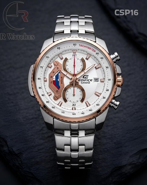 (SS)🖤⬆️⭐ Casio Edifice Rose Gold White (CSP16)
