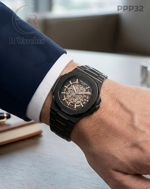(OS)🖤⭐ Patek Philippe Machinery Full Black (PPP32)