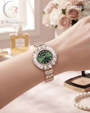 (OS)🖤⭐ Chanel Girls Diamond Rose Gold Green (CHG15)