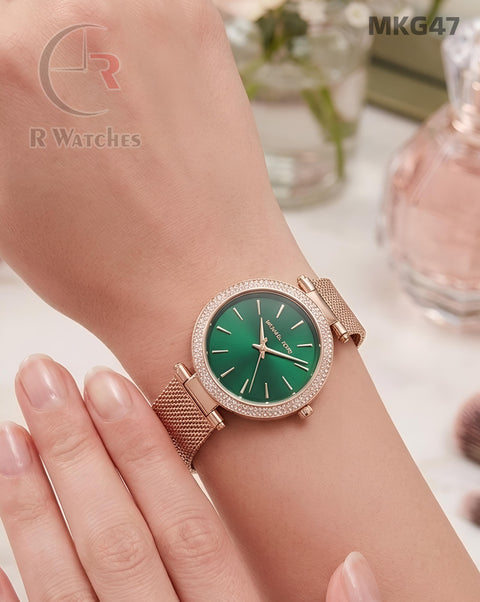 (SS)🖤 MK Girls Rose Gold Green (MKG47)