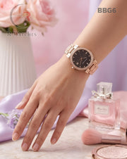 (OS)🖤⭐ Burberry girls rose gold black dimond (BBG6)