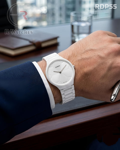 (OS)🖤⬆️ Rado Ceramic White Silver (RDP55)