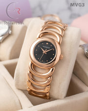(SS)🖤⬆️🔁⭐ Movado girls rose gold black (MVG3)