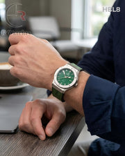 (OS)🖤⬆️ Hublot Leather Silver Green (HBL8)