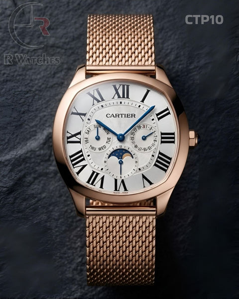 (OS2)🖤⬆️ Cartier new Rose Gold White Roman (CTP10)