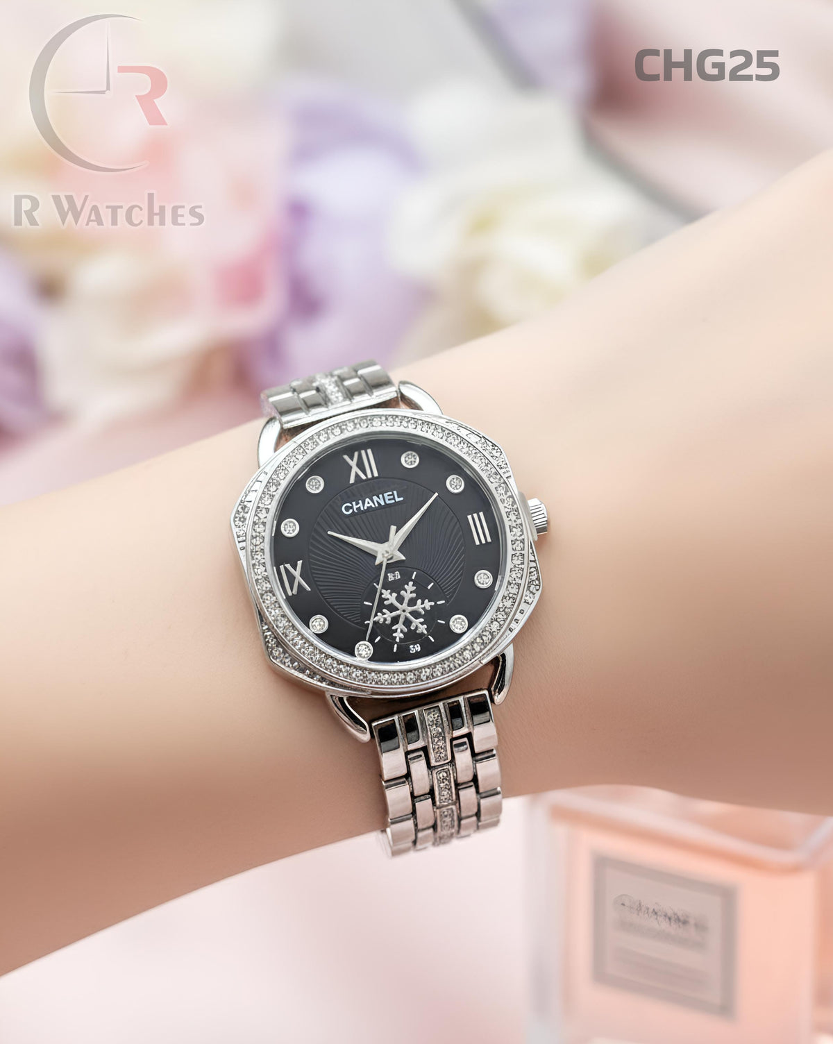 (SS)🖤⭐ Chanel girls silver Black dimond (CHG25)