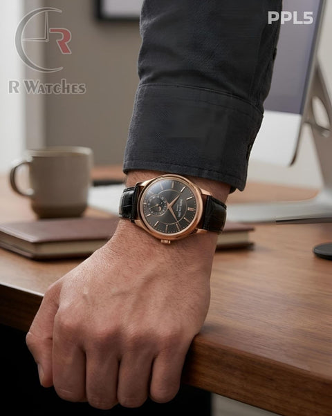 (SS)🖤 Patek Philippe Leather Rose Gold Black (PPL5)