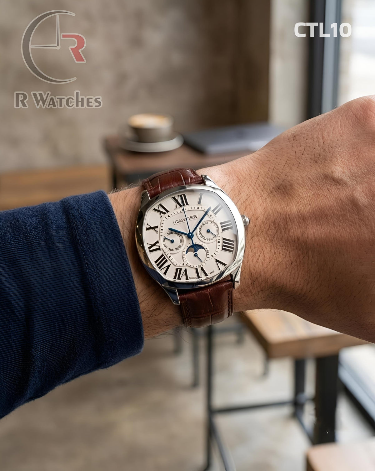 (OS)🖤⭐ Cartier Leather Sun Moon Edition Silver White (CTL10)