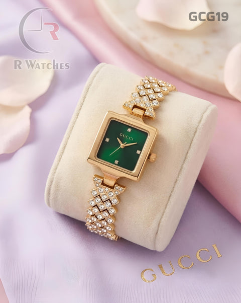 (OS)🖤⬆️⭐🔁 Gucci Girls Diomond Edition Gold Green (GCG19)
