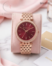 (SS)🖤⭐ MK Girls Rose Gold Red Dial (MKG19)