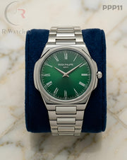 (OS2)🖤⭐ Patek Philippe Silver Green Roman Dial (PPP11)
