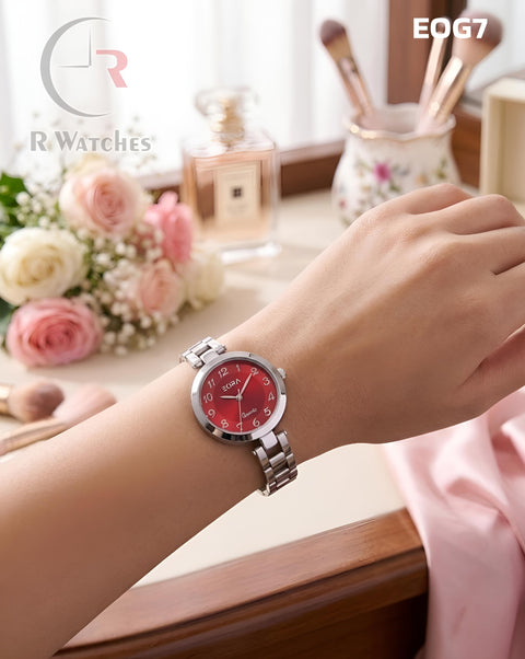 (OS)🖤⬆️⭐🔁 Eora Girls Silver Red Dial (EOG7)