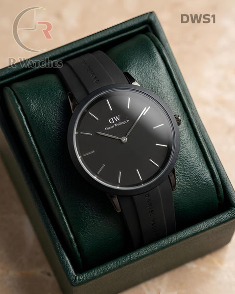 (OS)🖤⭐ DW Silicon Black Silver Dial (DWS1)