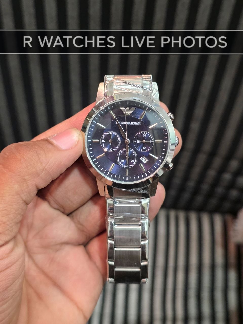 (OS32)🖤⬆️⭐ Armani metal silver blue (EAP3)