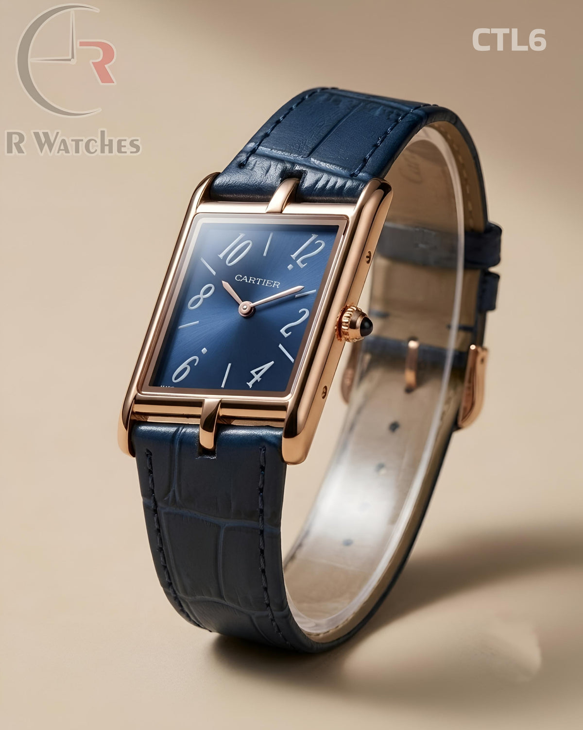 (OS)🖤⭐ Cartier Leather Rose Gold Blue (CTL6)