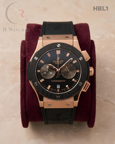 (OS)🖤⬆️ Hublot Heavy Leather Rose Gold Black (HBL1)