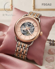 (SS)🖤⬆️⭐ Fossil Girls Automatic Rose Gold Pink (FSGA2)