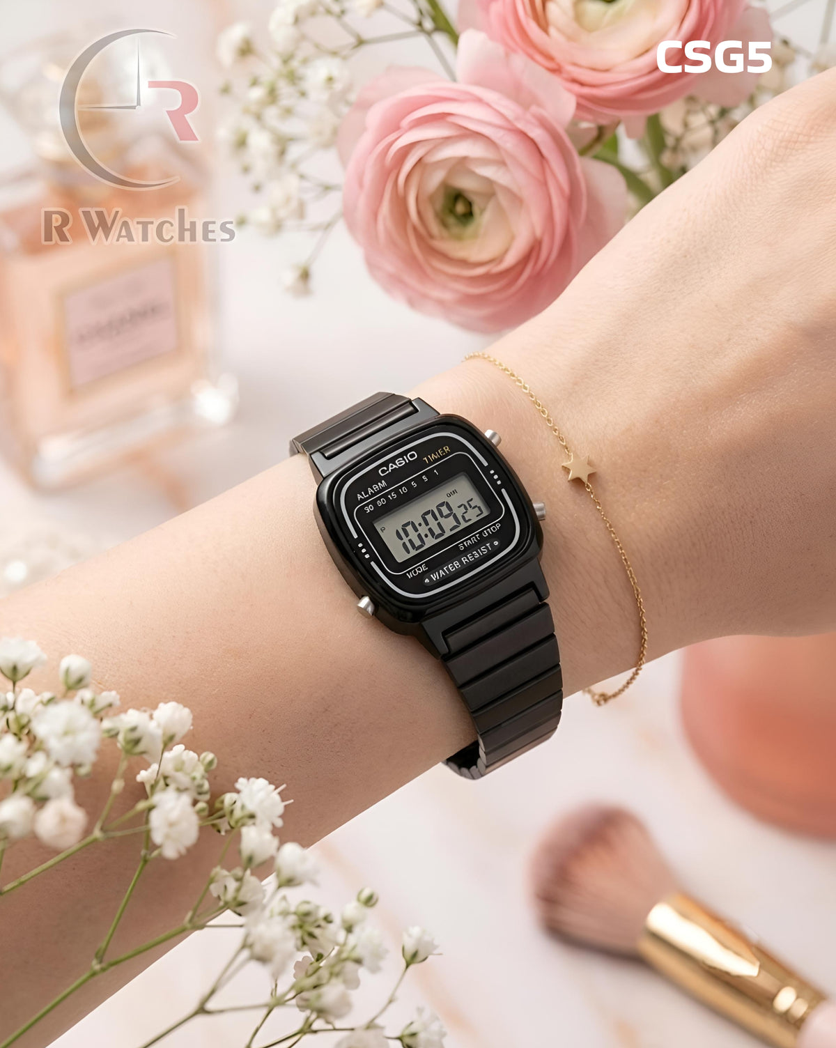 (SS)🖤⭐ Casio Girls illuminator Full Black (CSG5)