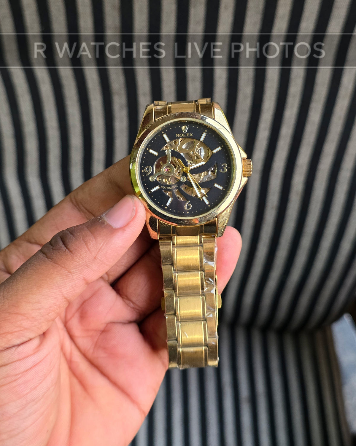 (OS)📷⬆️⭐🔁 Rolex automatic metal Gold Black (RXAM39)