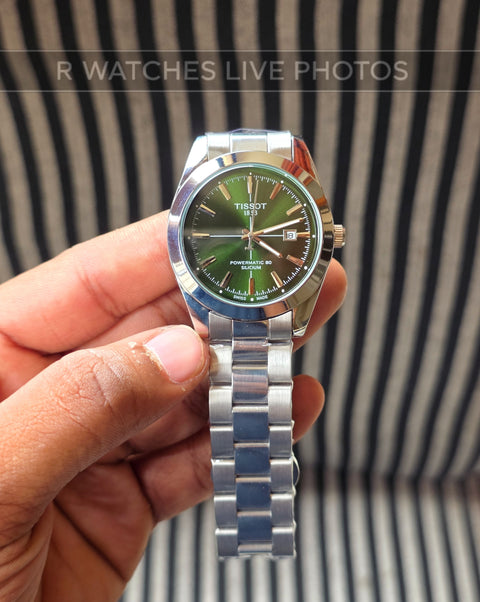 (OS3)📷⬆️⭐ Tissot Powermatic Silver Green (TSP23)