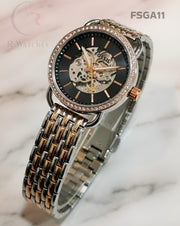 (SS)🖤⬆️⭐ Fossil Automatic Girls Dual Tone Black (FSGA11)
