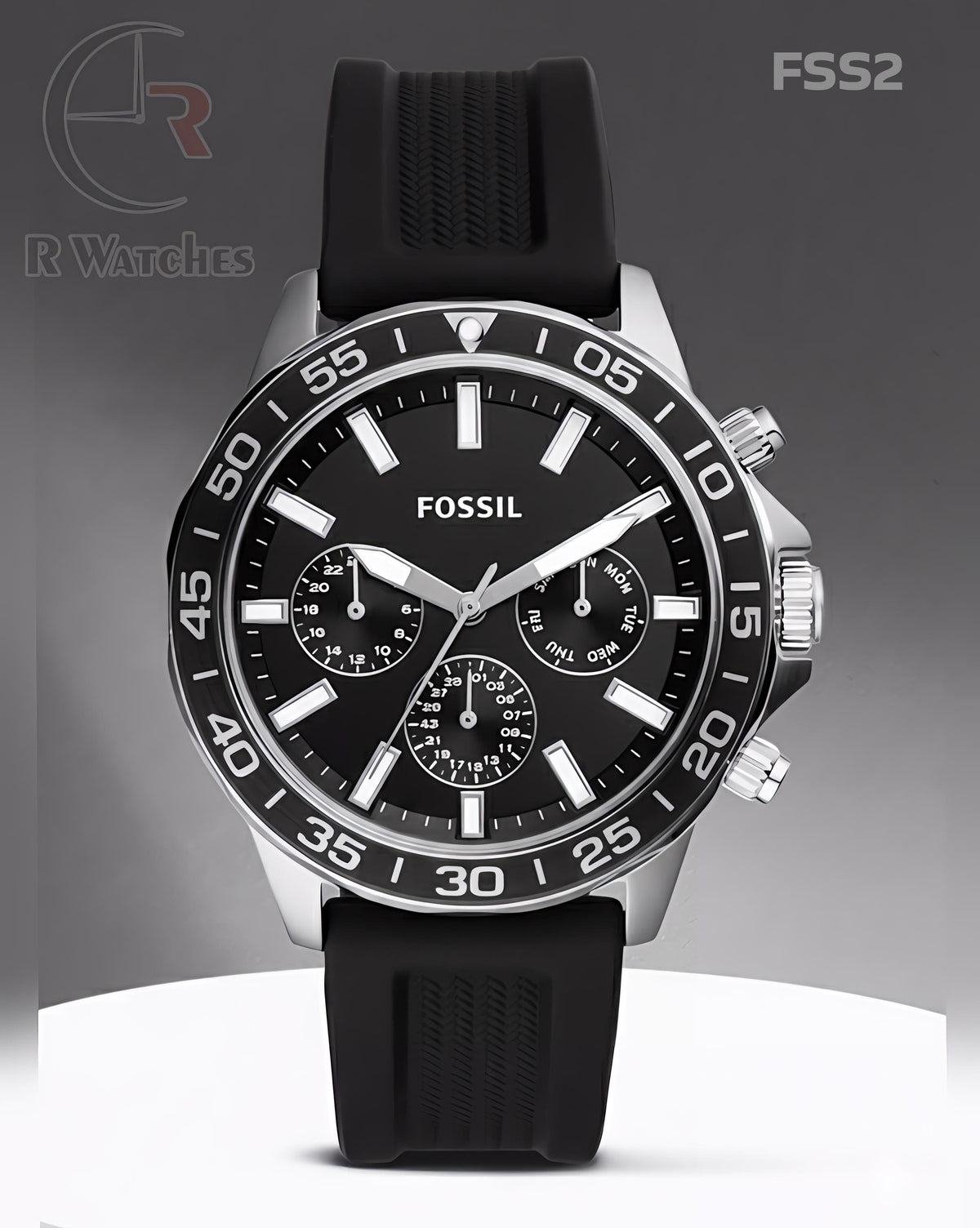 (OS2)🖤⬆️⭐ Fossil Silicon Silver Black Silicon Black (FSS2)