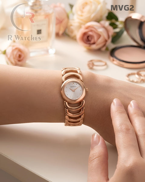 (OS)🖤⭐ Movado girls rose gold white (MVG2)