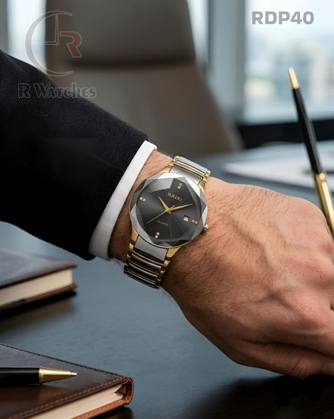 (OS)🖤⬆️ Rado Diamond Cutt Dual Tone Black (RDP40)