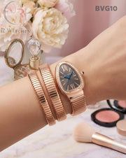 (SS)🖤⬆️⭐ Bvlgari Girls Snake Diamond Rose Gold Grey (BVG10)