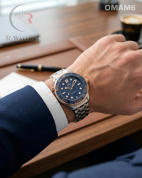 (OS2)🖤⭐ Omega automatic dual tone blue (OMAM6)