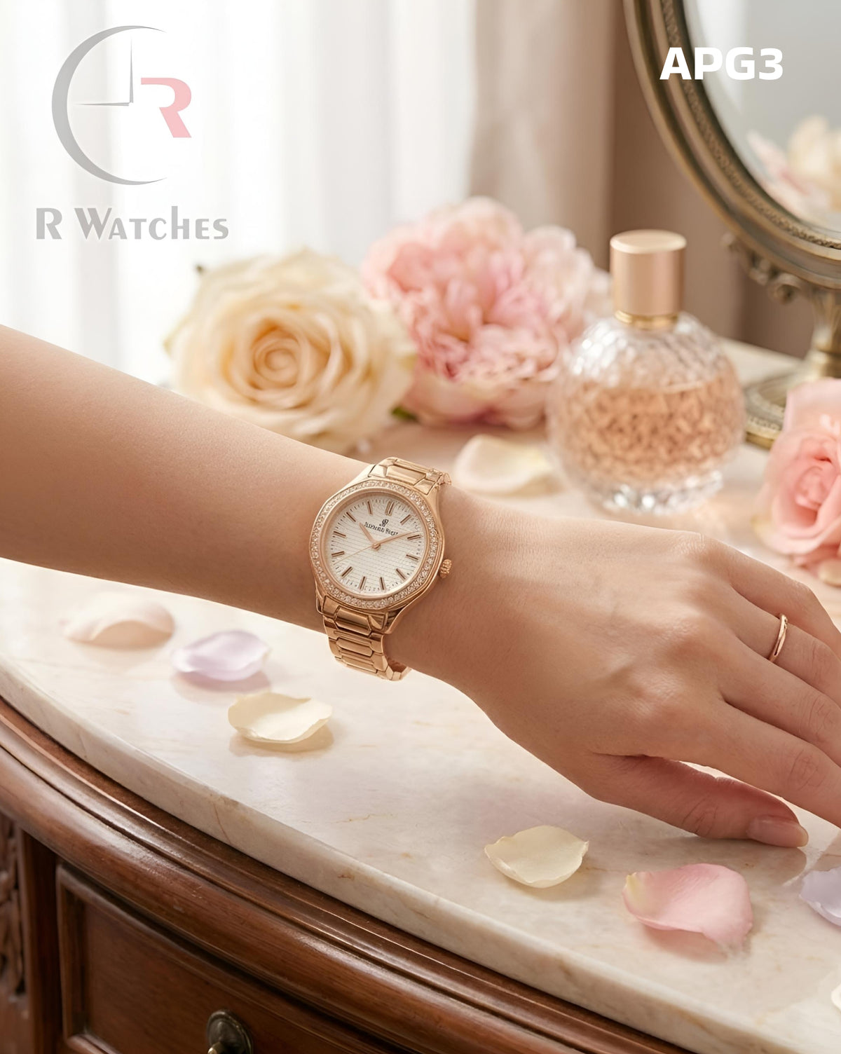 (OS)🖤⭐ AP girls rose gold white (APG3)