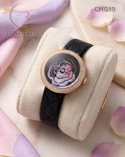 (SS)🖤⭐ Chanel Girls Leather Rose Gold Black Dial (CHG19)