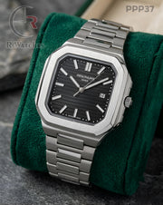 (OS2)🖤⭐ Patek Philippe Silver Black Dial (PPP37)