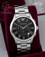 (OS)🖤⭐ Armani Metal Silver Black Roman Dial (EAP29)