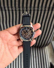 (OS)🖤⭐ Fossil Automatic Silicon Silver Black  (FSAS2)