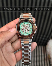 (OS)🖤⭐ Patek Philippe Machinery Rose Gold Green (PPP33)