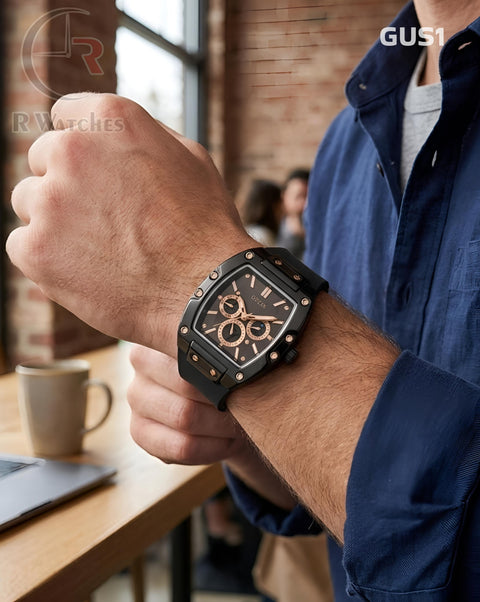 (SS)🖤⬆️ Guess Silicon Rose Gold Black (GUS1)