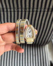(SS)🖤⬆️⭐ Bvlgari Snake Girls Diamond Dual Tone White (BVG14)