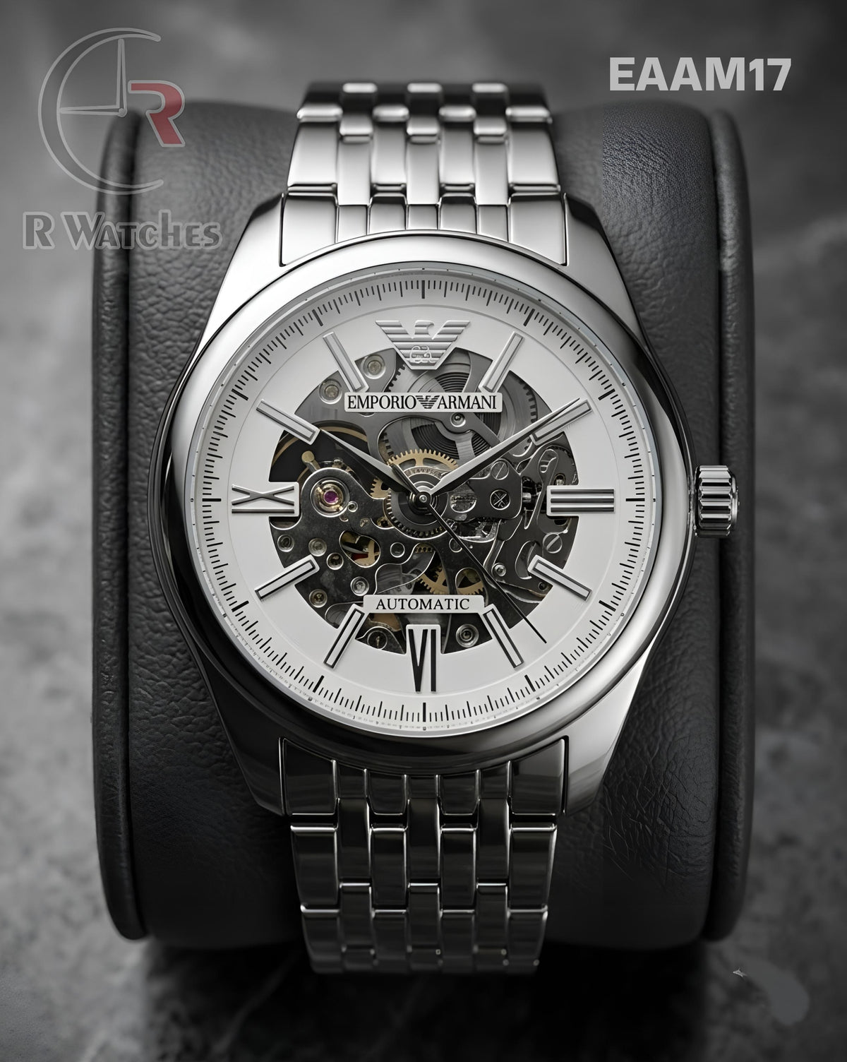 (OS2)🖤⭐ Armani Automatic White Silver (EAAM17)