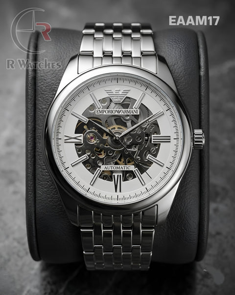 (OS2)🖤⭐ Armani Automatic White Silver (EAAM17)