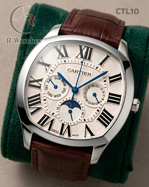 (OS)🖤⭐ Cartier Leather Sun Moon Edition Silver White (CTL10)