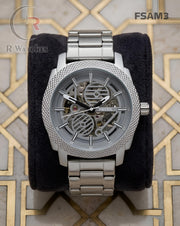(OS9)🖤⭐ Fossil Automatic Matt Silver Grey (FSAM3)