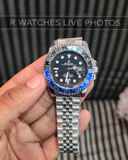 (OS3)📷⭐Rolex GMT Master Silver Blue Black Dial (RXP15)