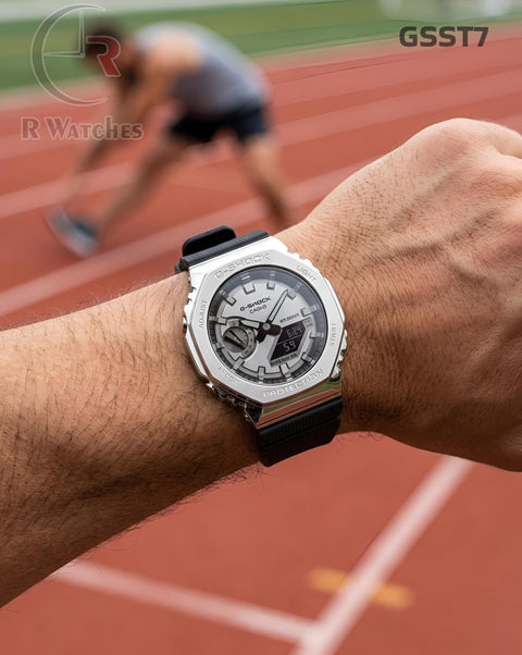 (OS9)🖤⬆️🔁⭐ G-Shock ga Grey black silicon (GSST7)