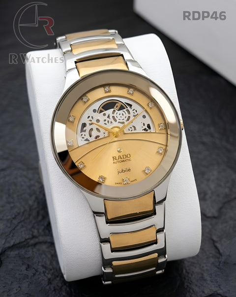 (OS5)🖤⭐ Rado Diamond Machinery Dual Tone Gold Dial (RDP46)