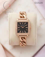 (OS)🖤⬆️🔁 Guess girls rose gold black dimond (GUG28)