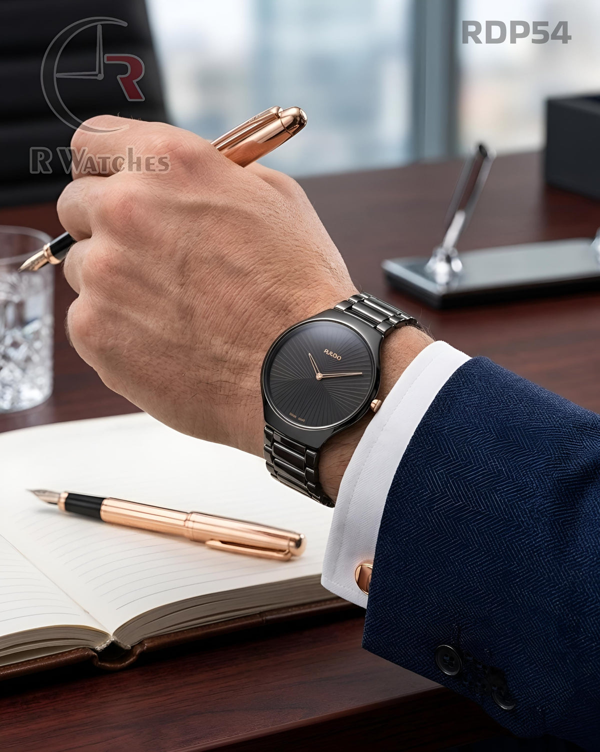 (SS)🖤⬆️Rado Ceramic Black Rose Gold (RDP54)