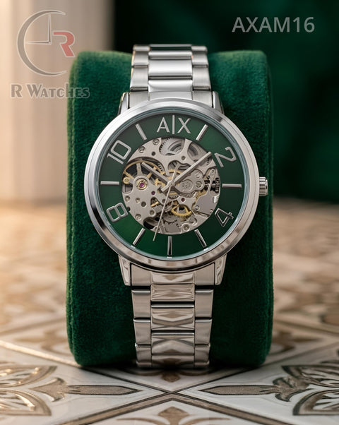 (OS)🖤⭐ AX Automatic Silver Green Dial (AXAM16)