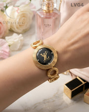 (OS)🖤⭐ LV Girls Diomond Cutt Gold Black Dial (LVG4)