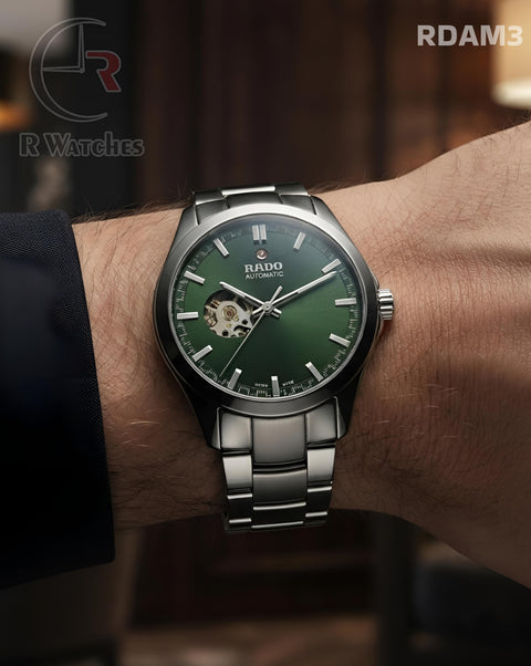 (OS)🖤⭐ Rado Automatic Green Silver (RDAM3)